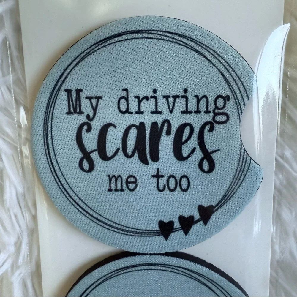 🫟 2/$15 Humorous Car Coasters - Picture 2 of 2